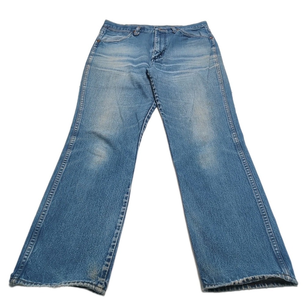 VTG 90s Wrangler 81622NV Slim Fit‎ Jean Mens 34x32 Act 31.5x29.5 Distressed USA